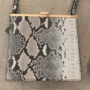 Snake Skin Faux Leather Cross Body Purse